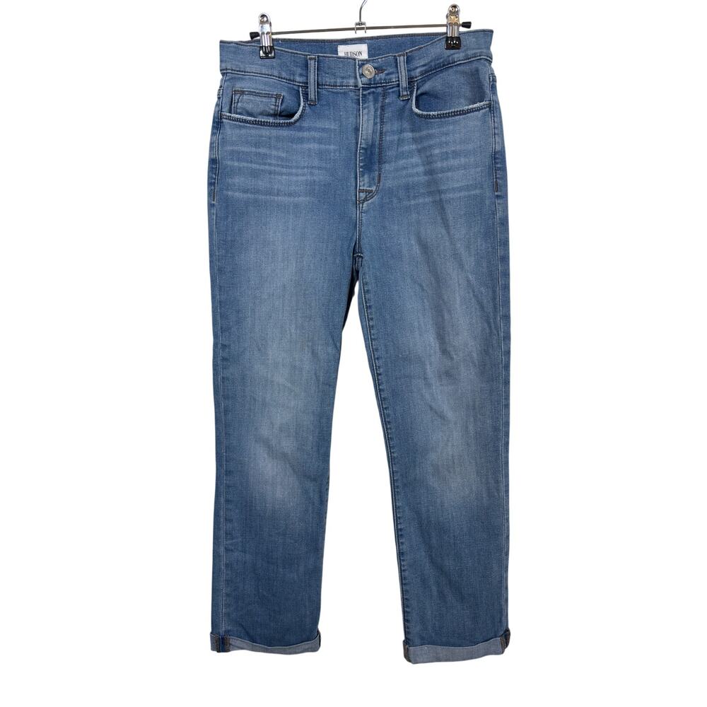 Hudson Blair Straight Jeans Womens 27 Blue High Rise Cropped Medium Wash